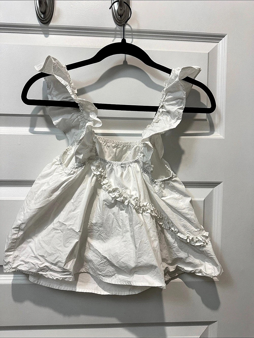 Ruffle Strap Top in White